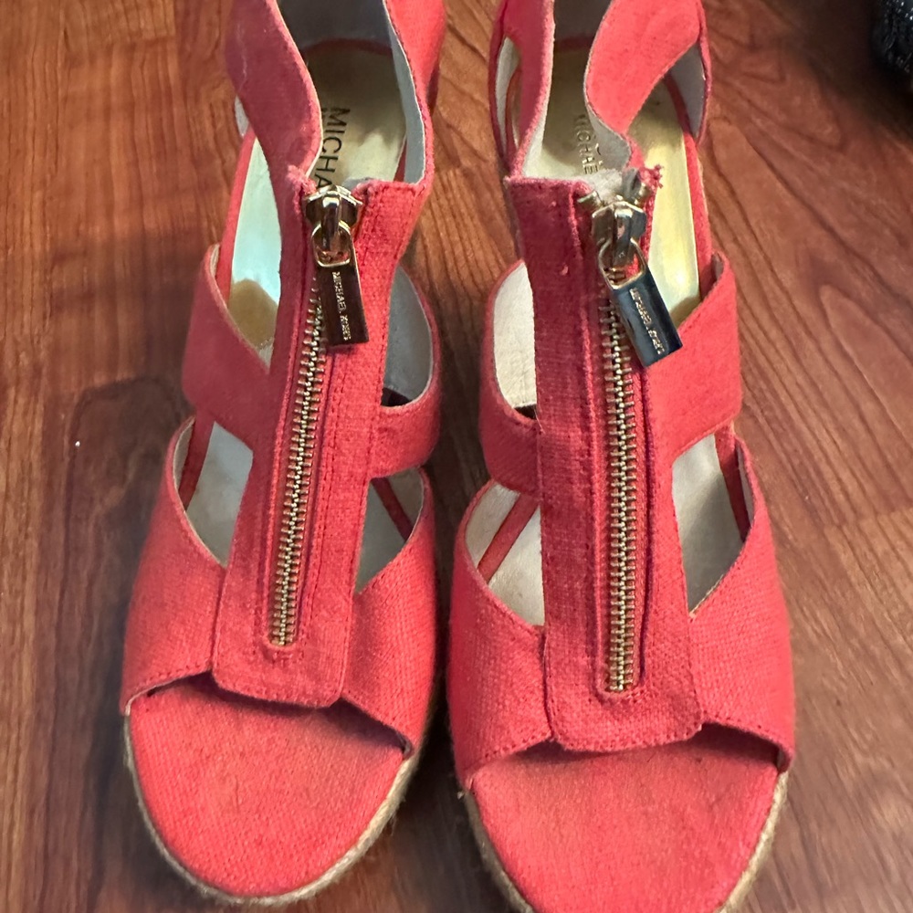 Michael Kors Women’s Coral Zip Front Wedge Sandals